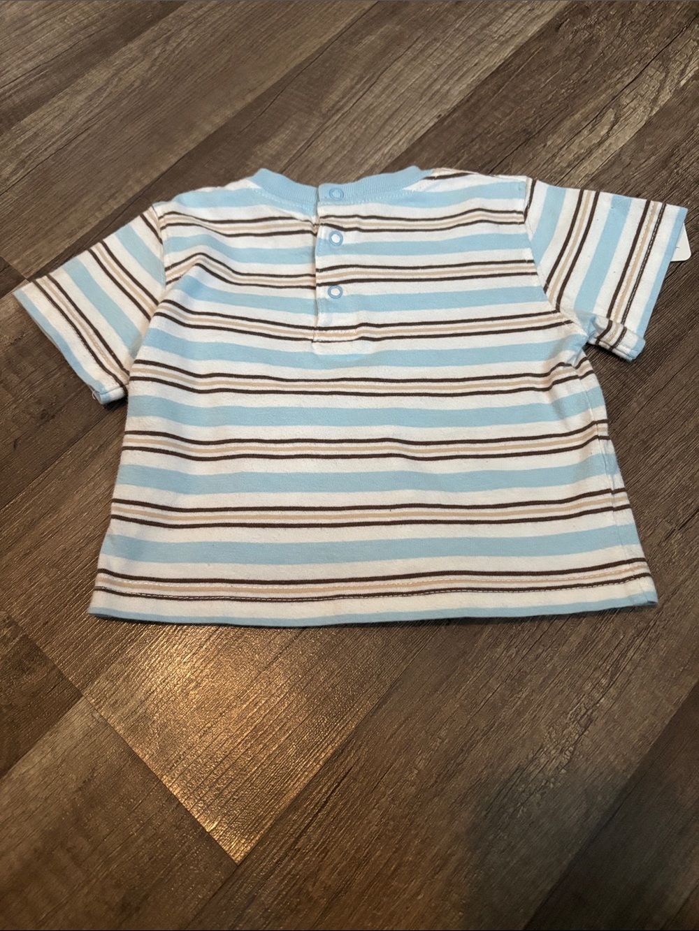Carter's Blue and Brown Striped Baby Casual Shirt. 218